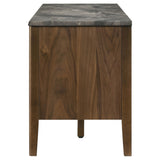 Bradley 63-inch 2-Door SmartTop™ TV Stand Smokey Grey and Dark Brown