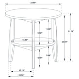 Bradley Round SmartTop™ End Side Table Smokey Grey and Dark Brown