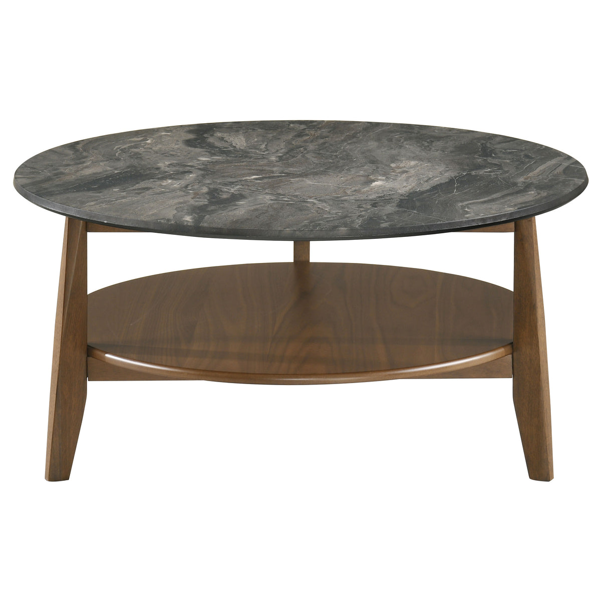 Bradley Round SmartTop™ Cocktail Coffee Table Smokey Grey and Dark Brown