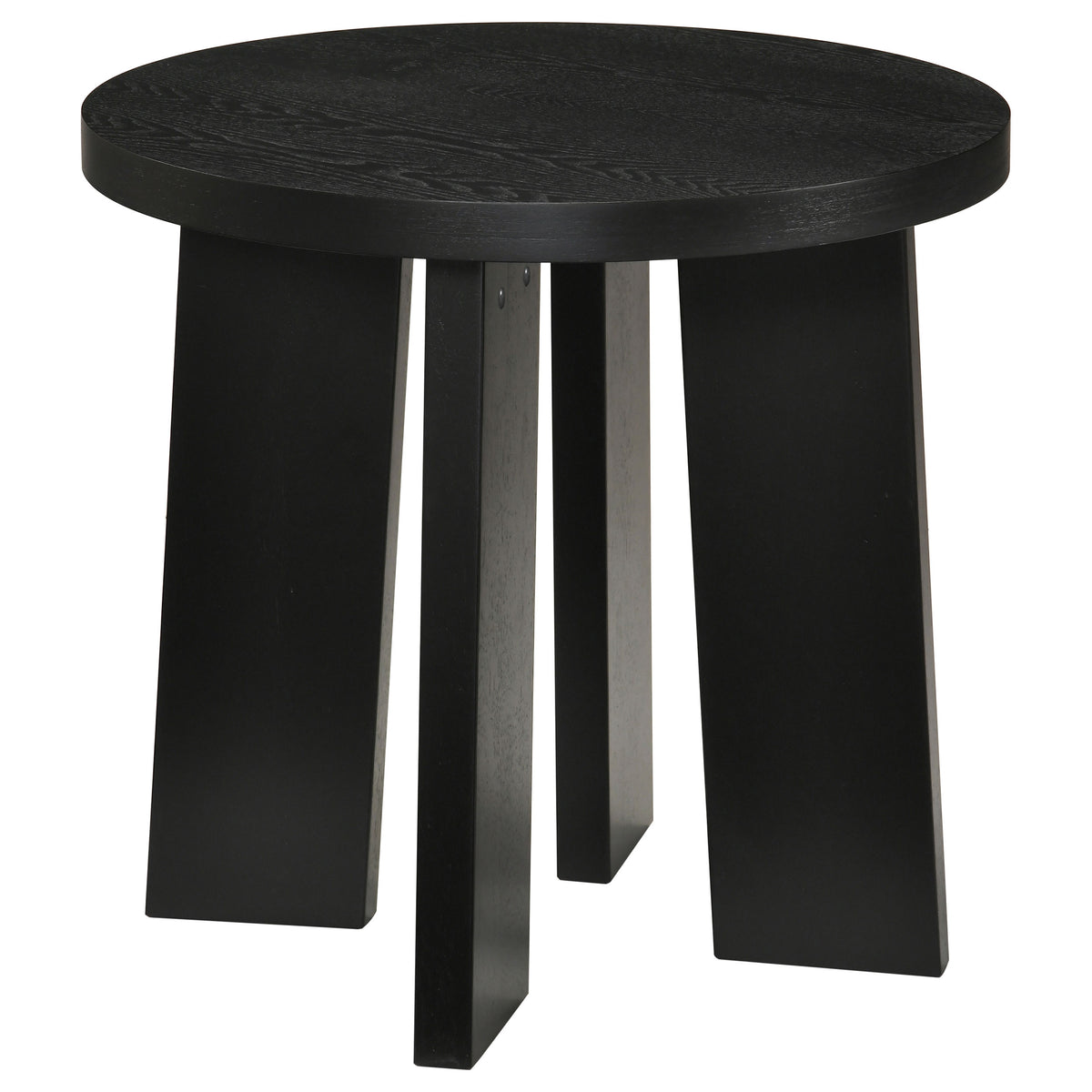 Strouse 2-Piece Round Coffee and End Table Set in Black
