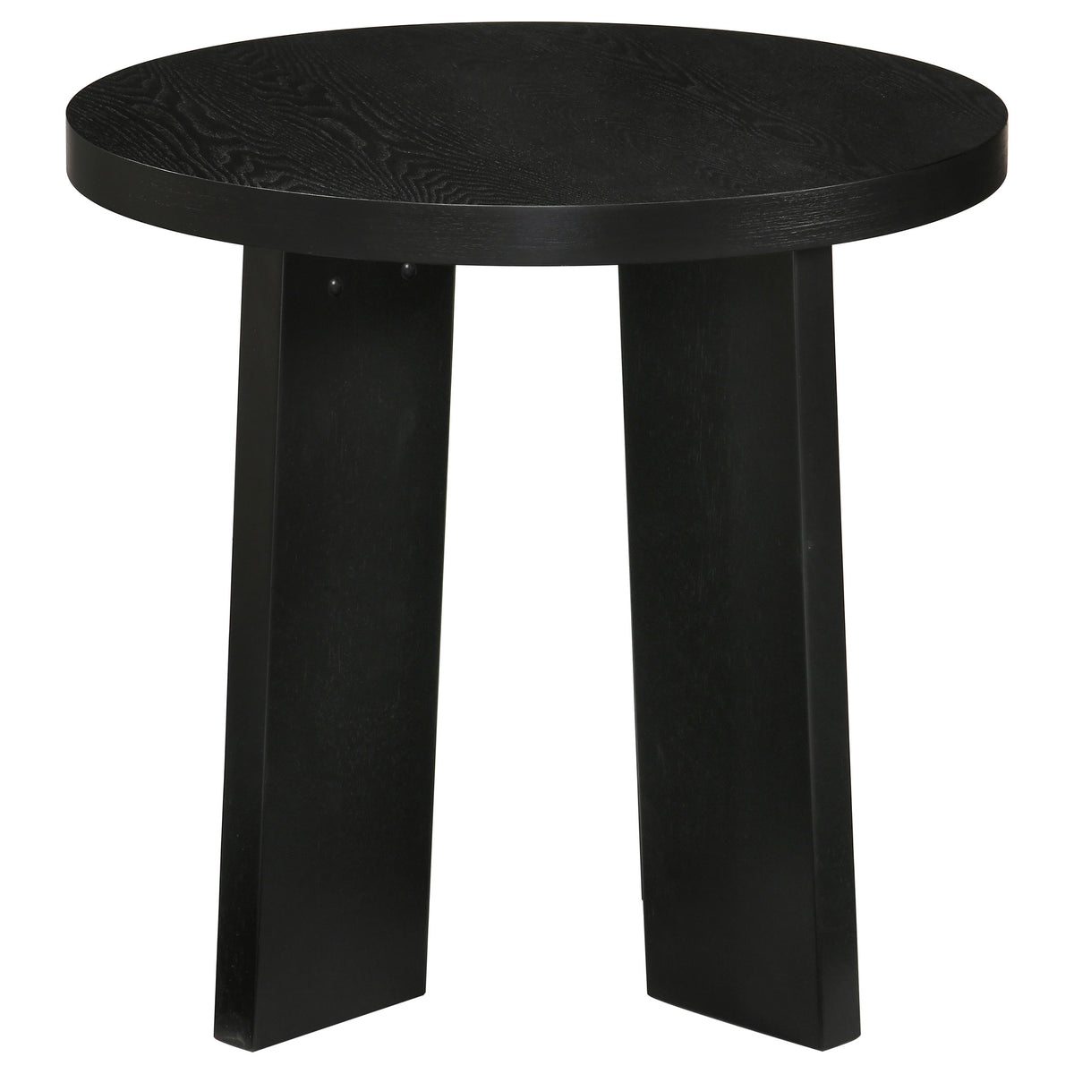 Strouse 2-Piece Round Coffee and End Table Set in Black