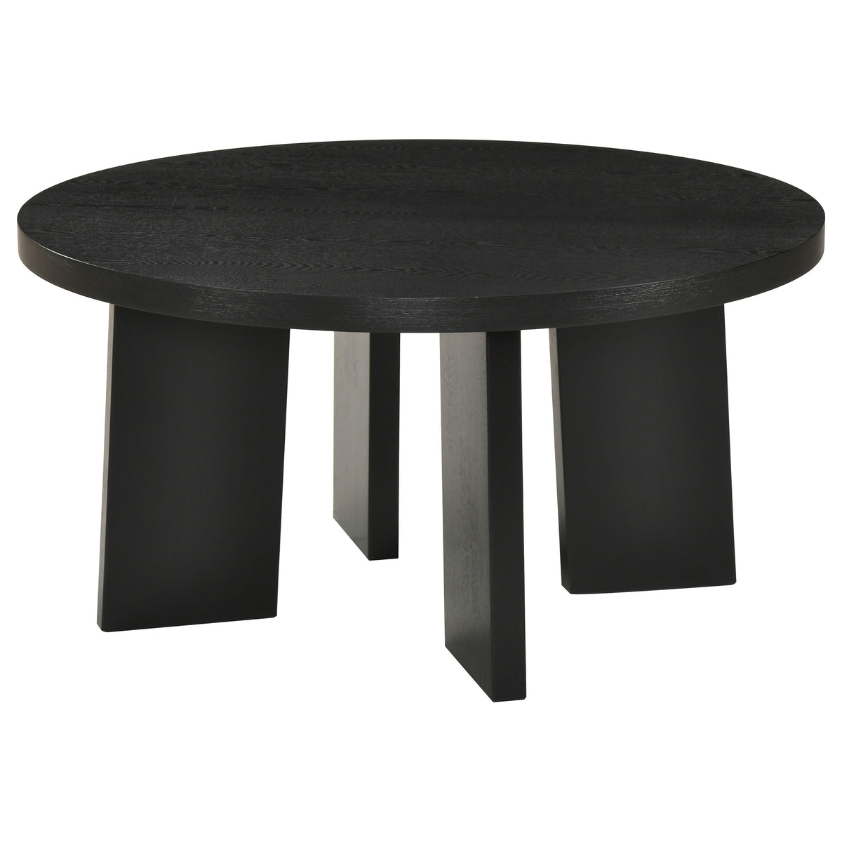 Strouse 2-Piece Round Coffee and End Table Set in Black