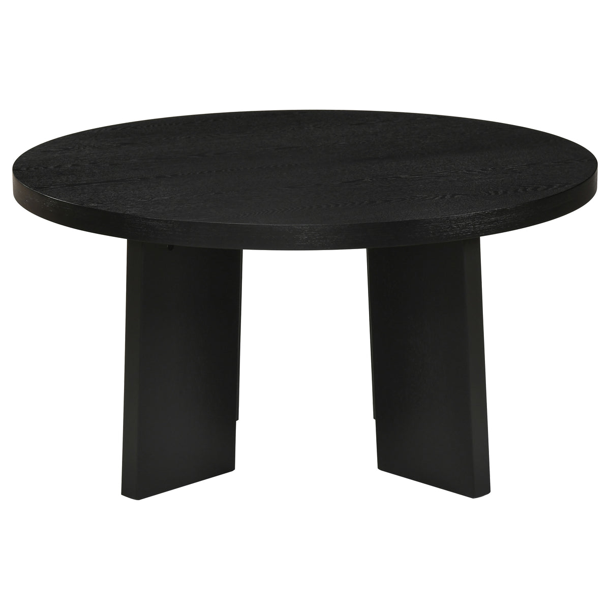 Strouse 2-Piece Round Coffee and End Table Set in Black