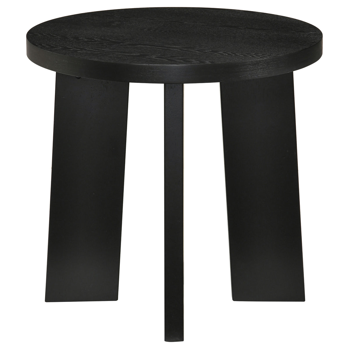Strouse 3-Piece Round Coffee and End Table Set in Black