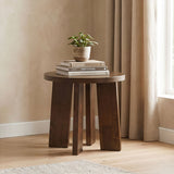Strouse Contemporary Round End Table in Walnut