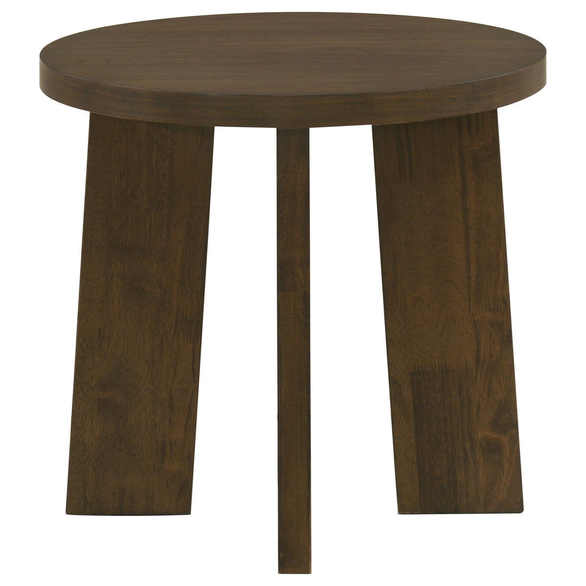 Strouse Contemporary Round End Table in Walnut