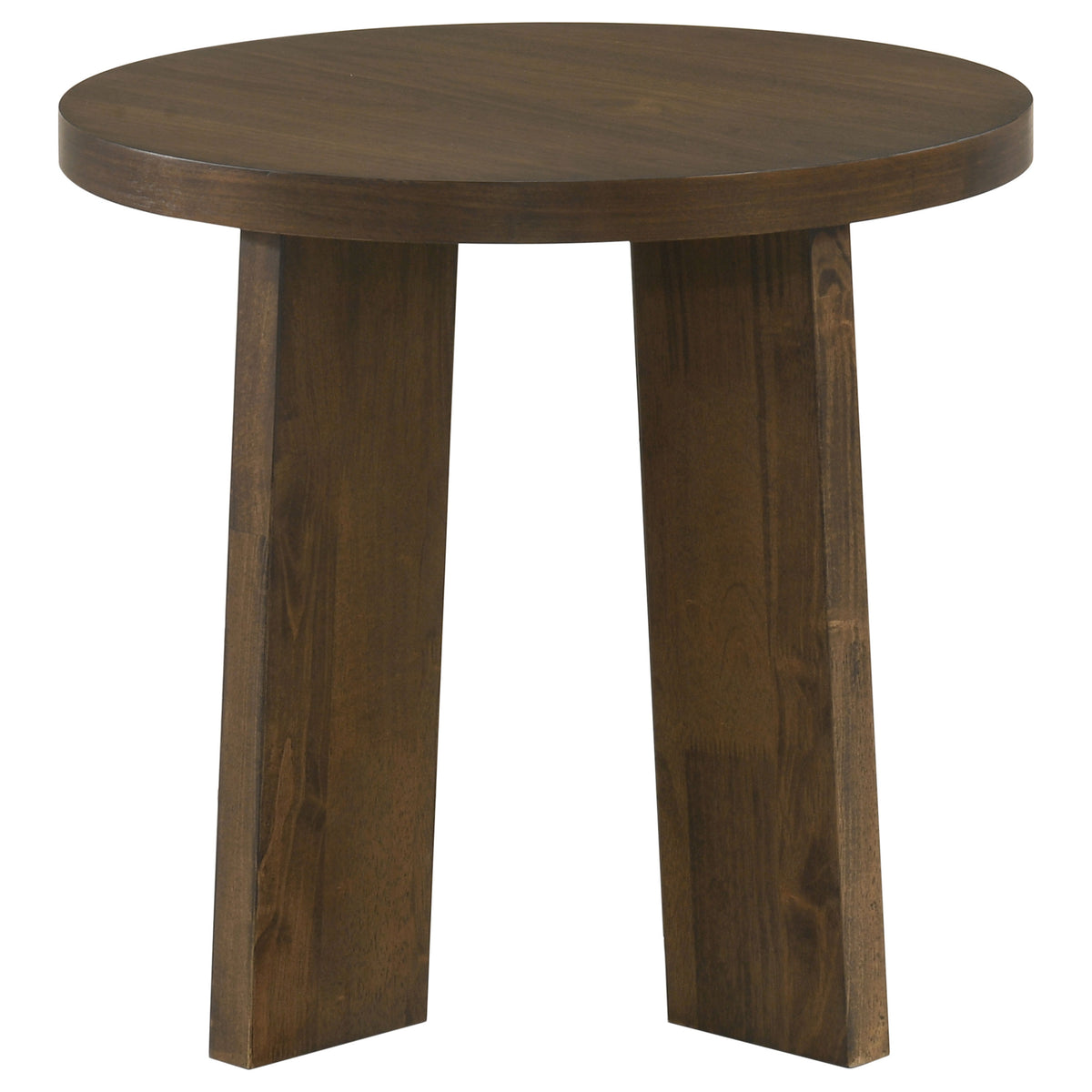 Strouse Contemporary Round End Table in Walnut