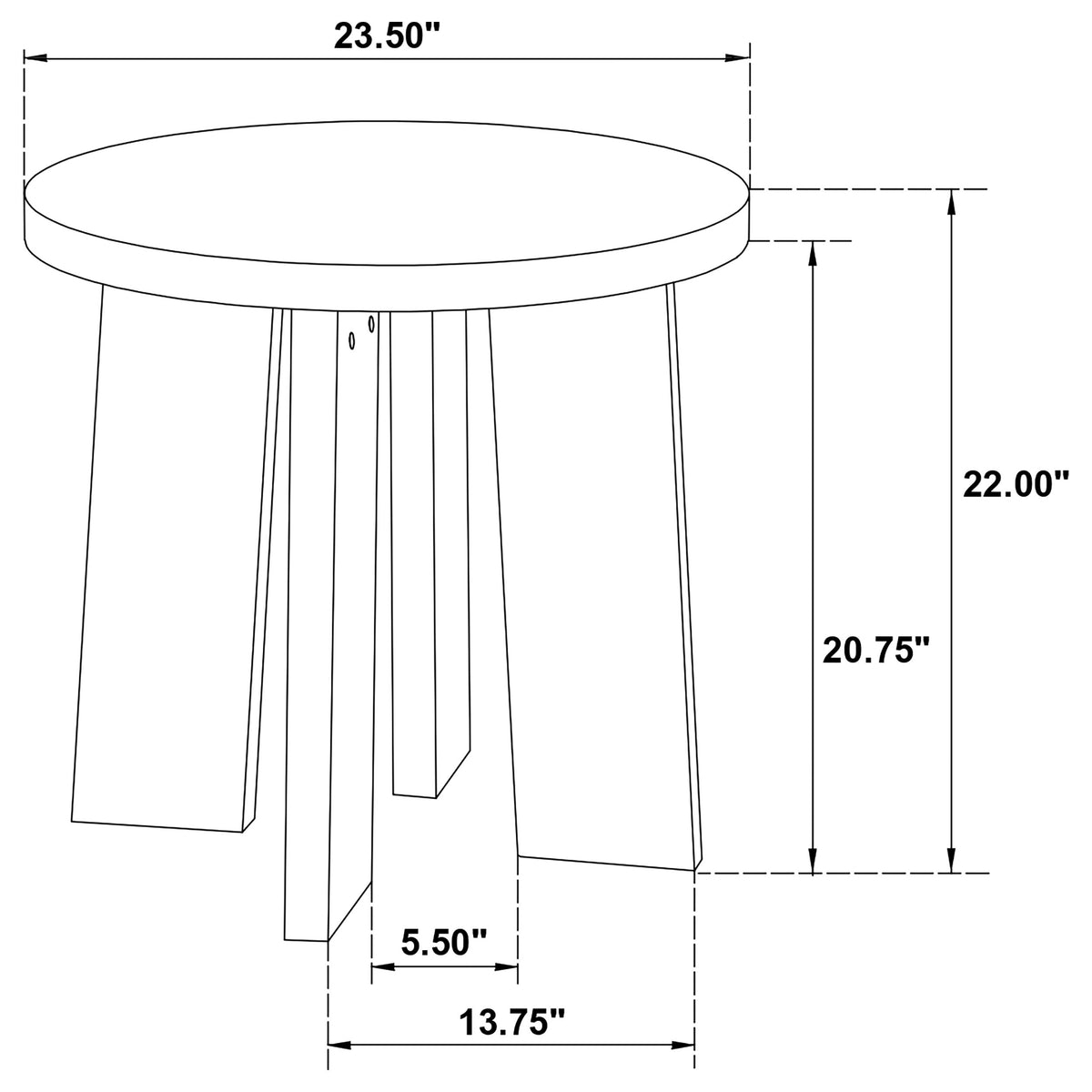 Strouse Contemporary Round End Table in Walnut