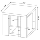Pavone Transitional Square End Table with Lower Shelf Dark Rustic Mango