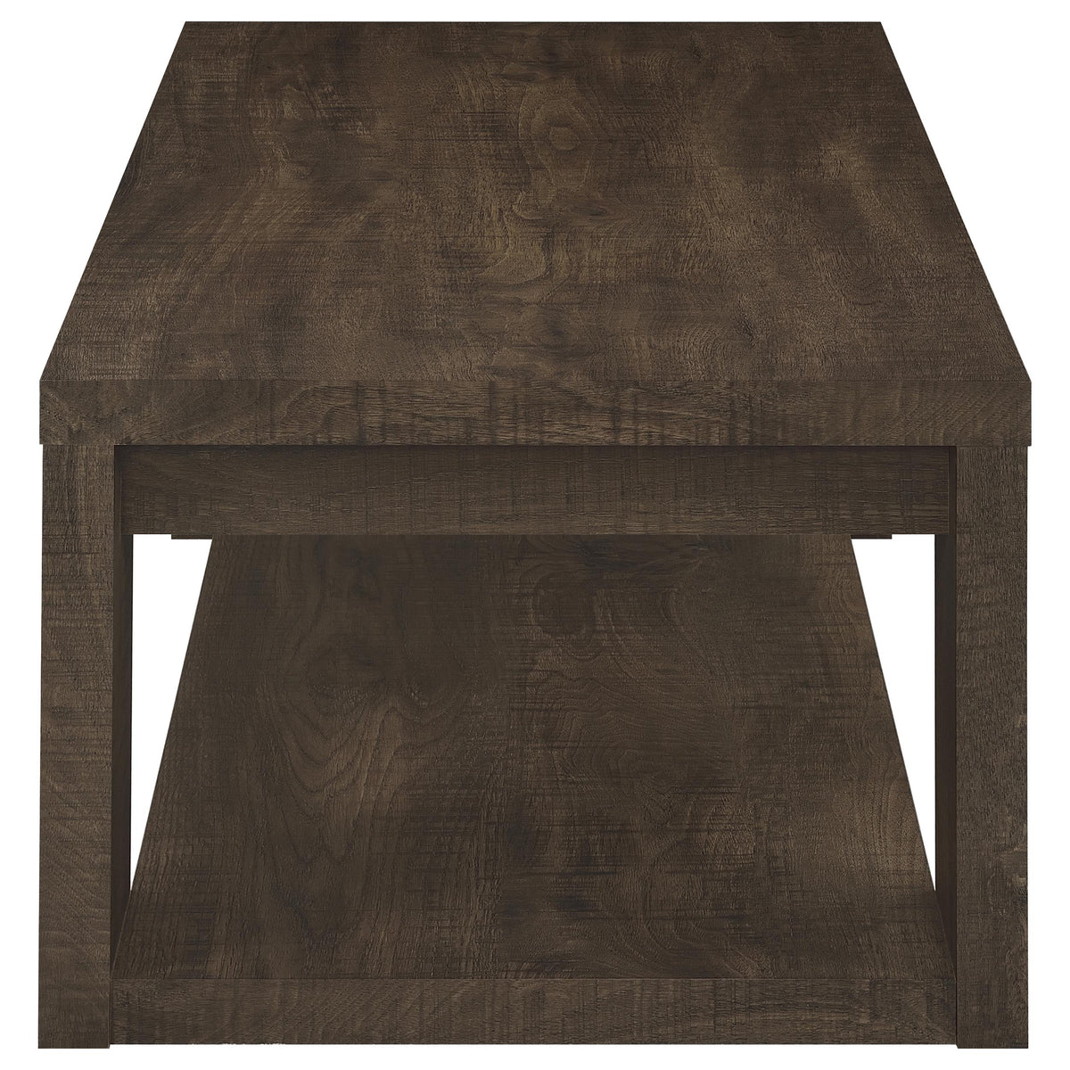 Pavone 3-Piece Coffee and End Table Set with Open Shelves Dark Rustic Mango