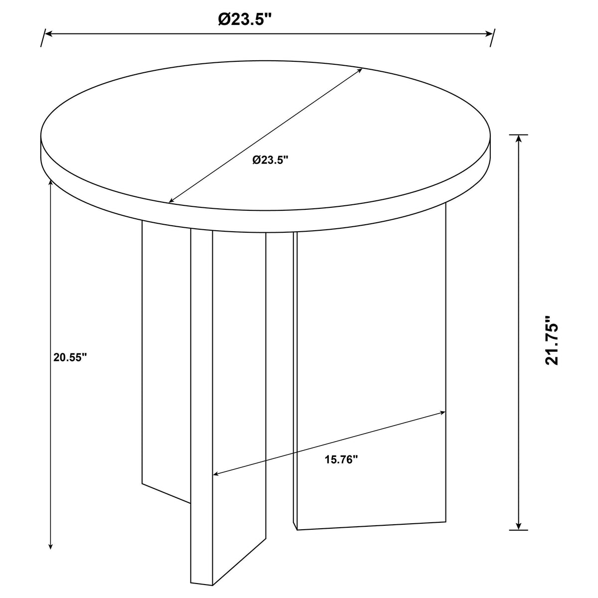 Aragon 2-Piece Round Coffee and End Table Set Mango