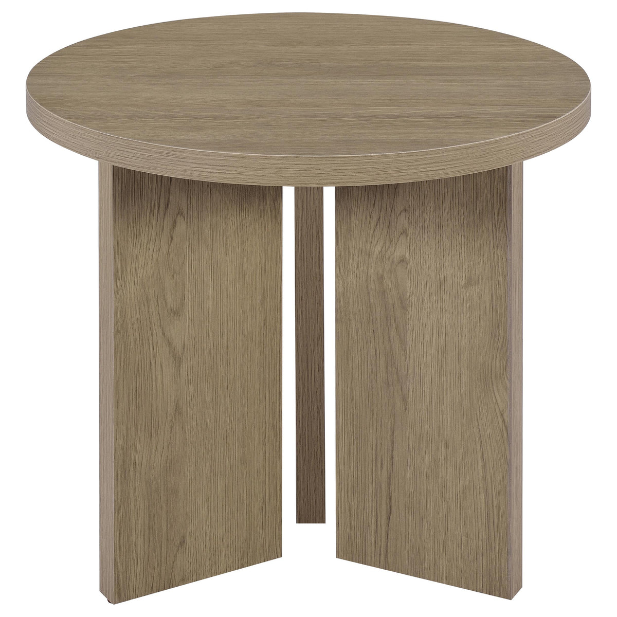 Aragon 2-Piece Round Coffee and End Table Set Latte
