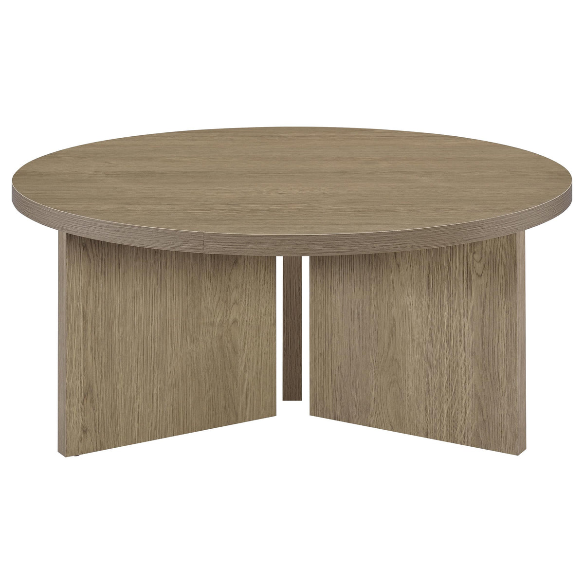 Aragon 3-Piece Round Coffee and End Table Set Latte