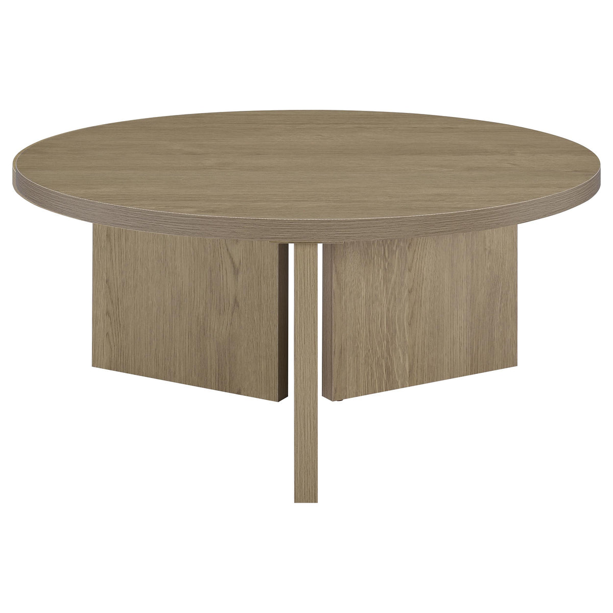 Aragon 3-Piece Round Coffee and End Table Set Latte