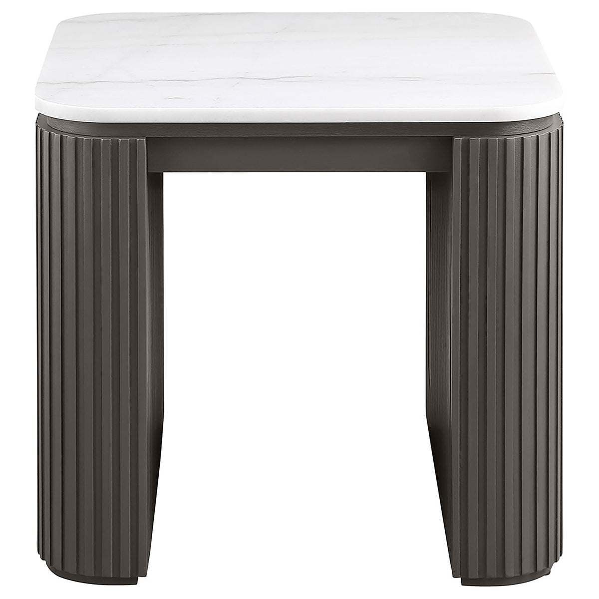 Lior 3-Piece Rectangular Marble Top Coffee and End Table Set Charcoal