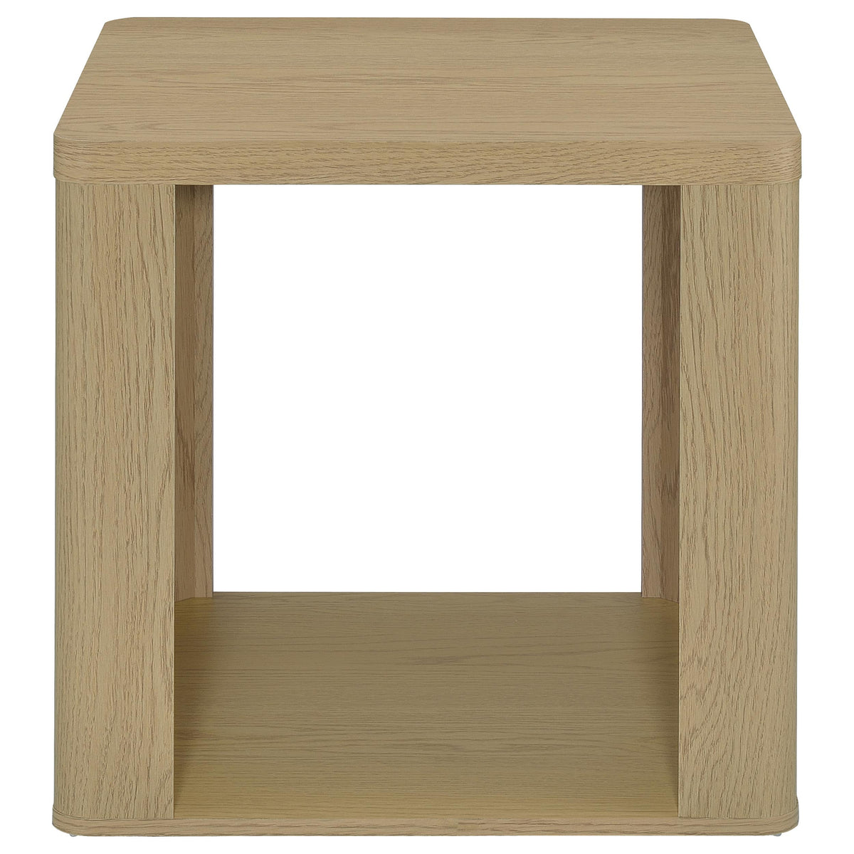 Alsina Square End Table with Open Shelf Greige
