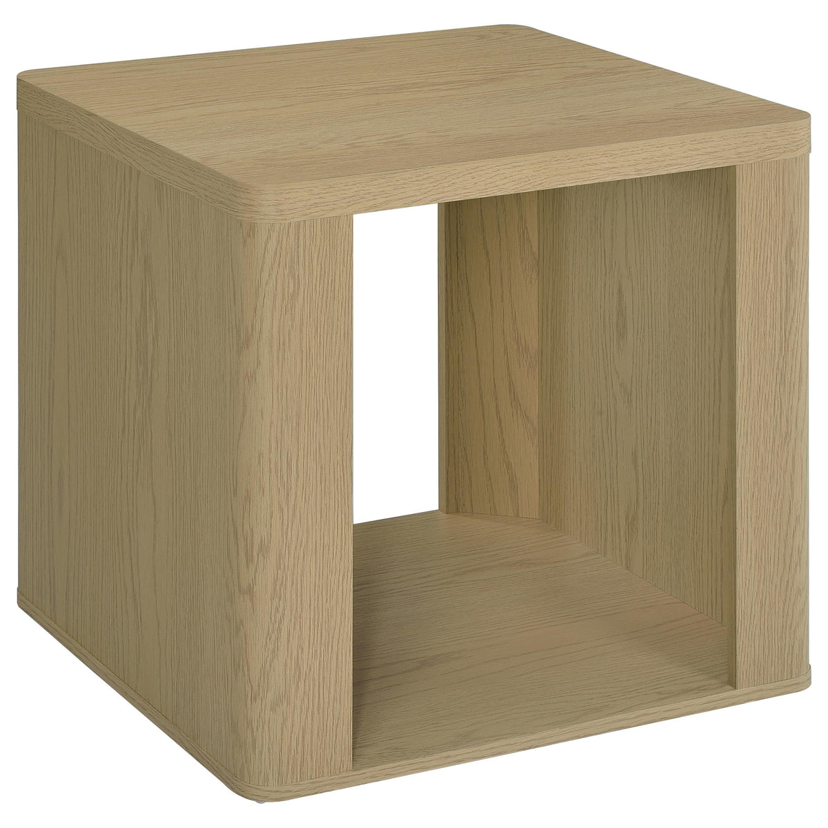 Alsina Square End Table with Open Shelf Greige
