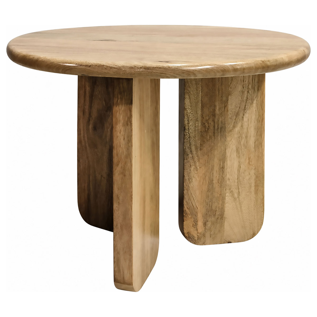 Dale 2-Piece Round Mango Wood Coffee and End Table Set Natural Mango