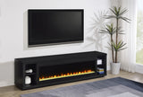 Deiter 79-inch TV Stand Fireplace Media Console Black