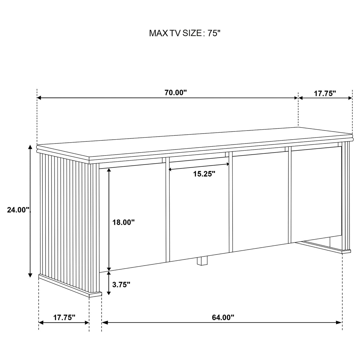 Adina 70-inch TV Stand Media Console Distressed Light Brown