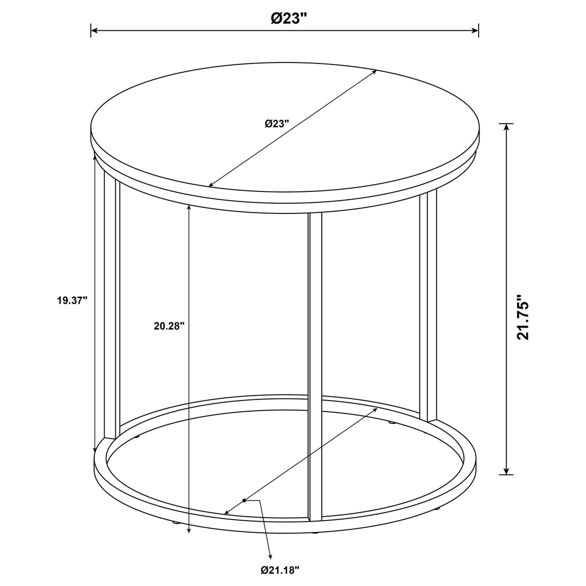 Lainey Round Occasional Side End Table Mango