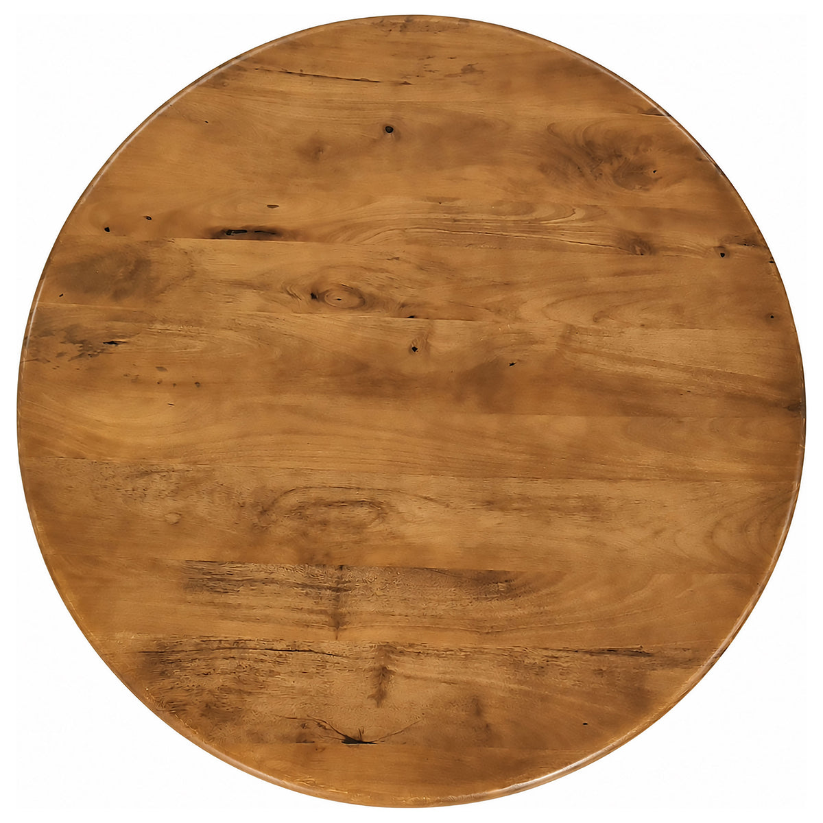 Dale Sculptural Round Solid Mango Wood Coffee Table Honey Mango
