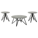 Hadi 3-piece Round SmartTop™ Coffee and End Table Set Cement