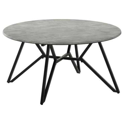 Hadi Round SmartTop™ Coffee Table Cement and Gunmetal
