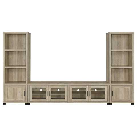 Sachin 3-piece 79-inch TV Entertainment Center Distressed Pine