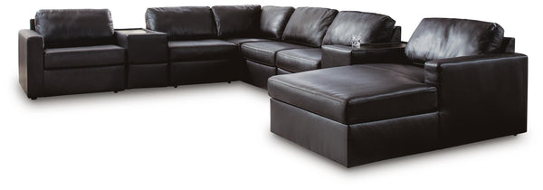Modmax II Black 8-Piece Sectional with Right-Arm Facing Chaise and Storage Consoles