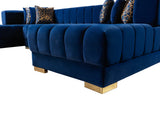 Ariana Velvet Blue Double Chaise Sectional