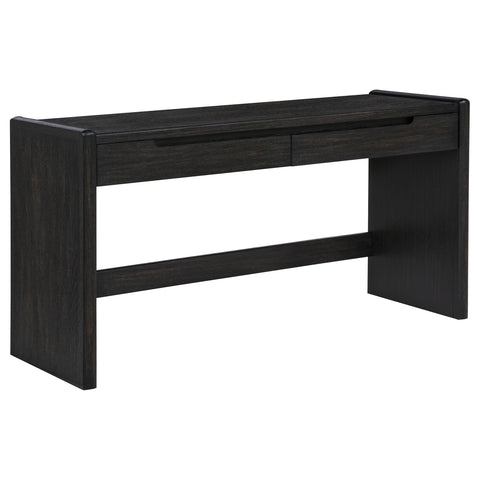Leandro 2-drawer Home Office Writing Desk Burnished Black