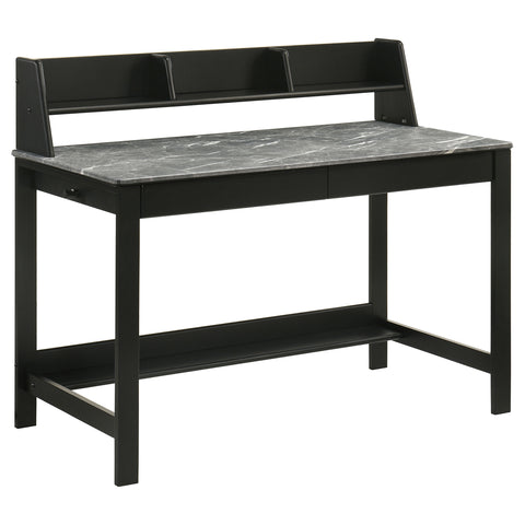 Besler 47-inch SmartTop™ Writing Desk with Shelf Grey Stone and Black