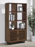 Maddox 71-inch 5-shelf Cabinet Bookcase Walnut