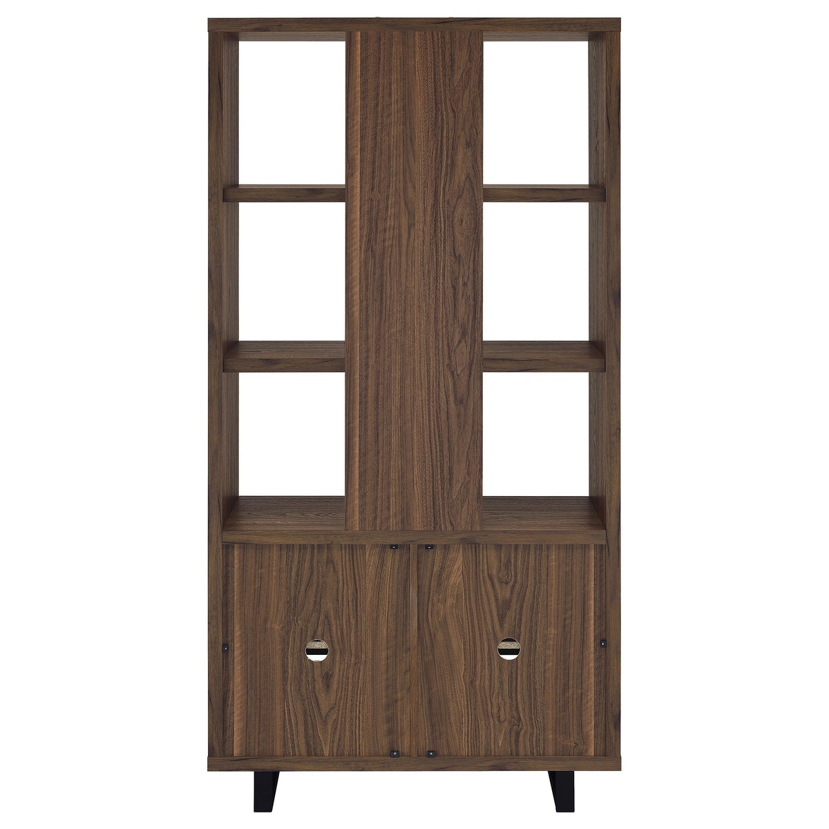 Maddox 71-inch 5-shelf Cabinet Bookcase Walnut