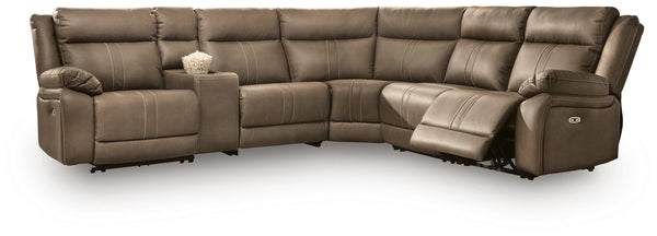 Max-Momentum 6-Piece Power Reclining Sectional with Audio Console