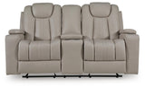 Elevate Edges Glider Reclining Loveseat with Console