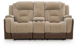 Mixed Motion Power Reclining Loveseat with Console