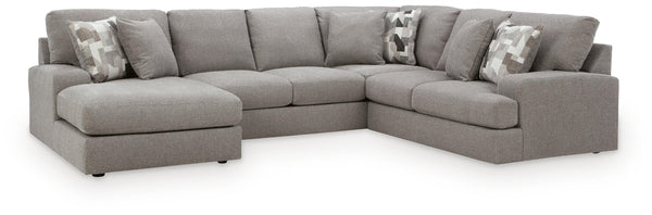 Lindon Smoke 3-Piece Sectional with Left-Arm Facing Chaise