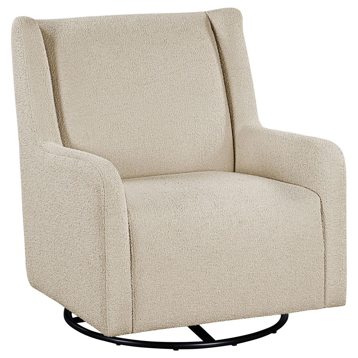 Serra Full-Circle Swivel Glider Chair with Shelter Arms Sandy Beige