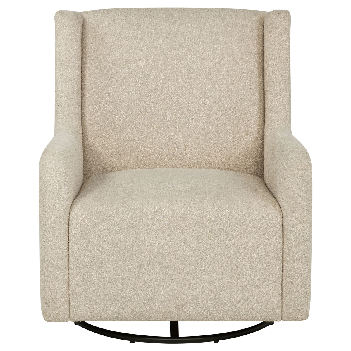 Serra Full-Circle Swivel Glider Chair with Shelter Arms Sandy Beige