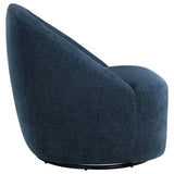 Leon Upholstered Barrel Swivel Accent Chair Navy