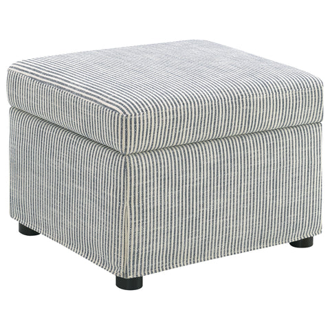 Winter Upholstered Hydraulic Lift Top Storage Ottoman Navy Blue