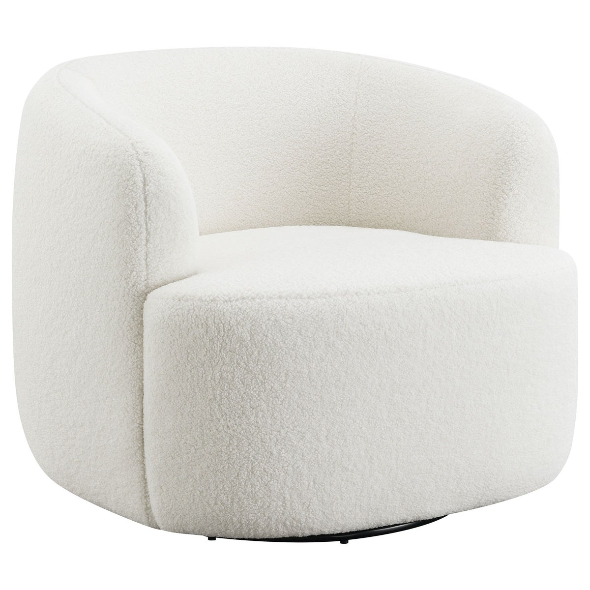 Hudson Sherpa Swivel Accent Chair Ivory