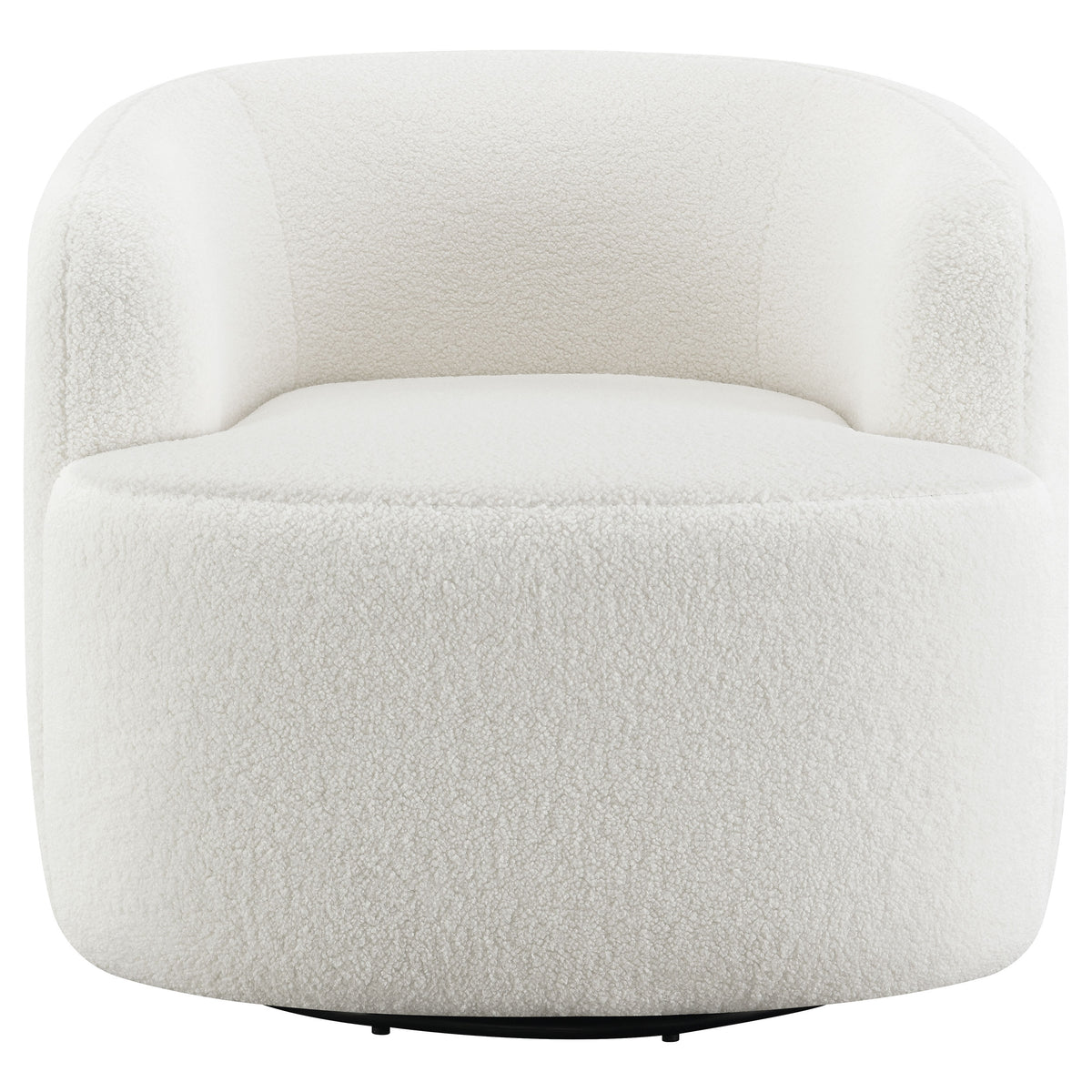 Hudson Sherpa Swivel Accent Chair Ivory