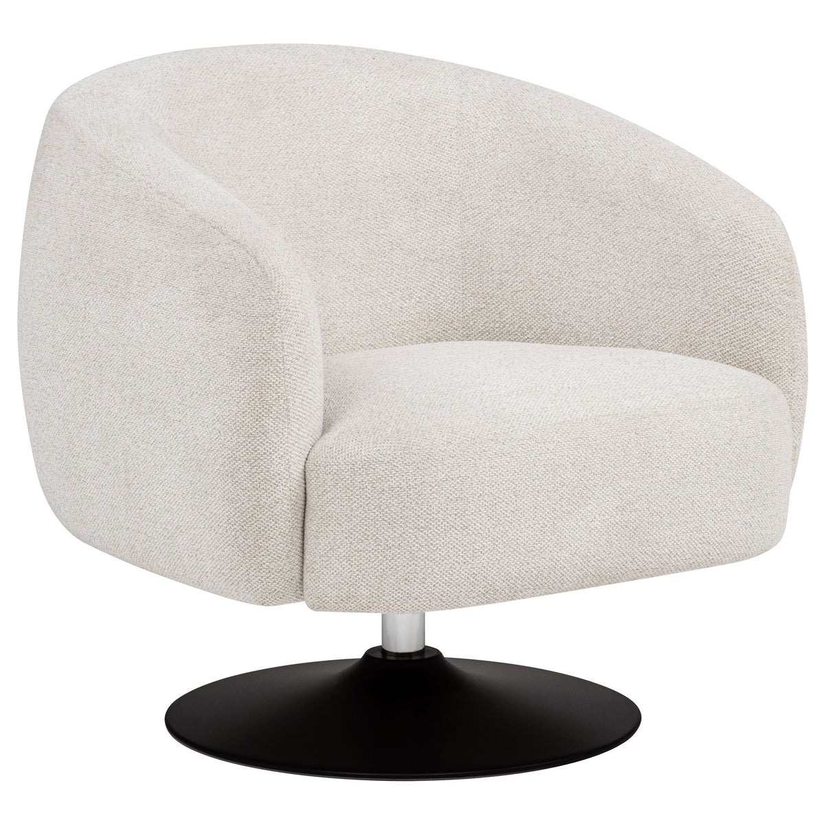 Dave Upholstered Barrel Back Swivel Club Chair Beige