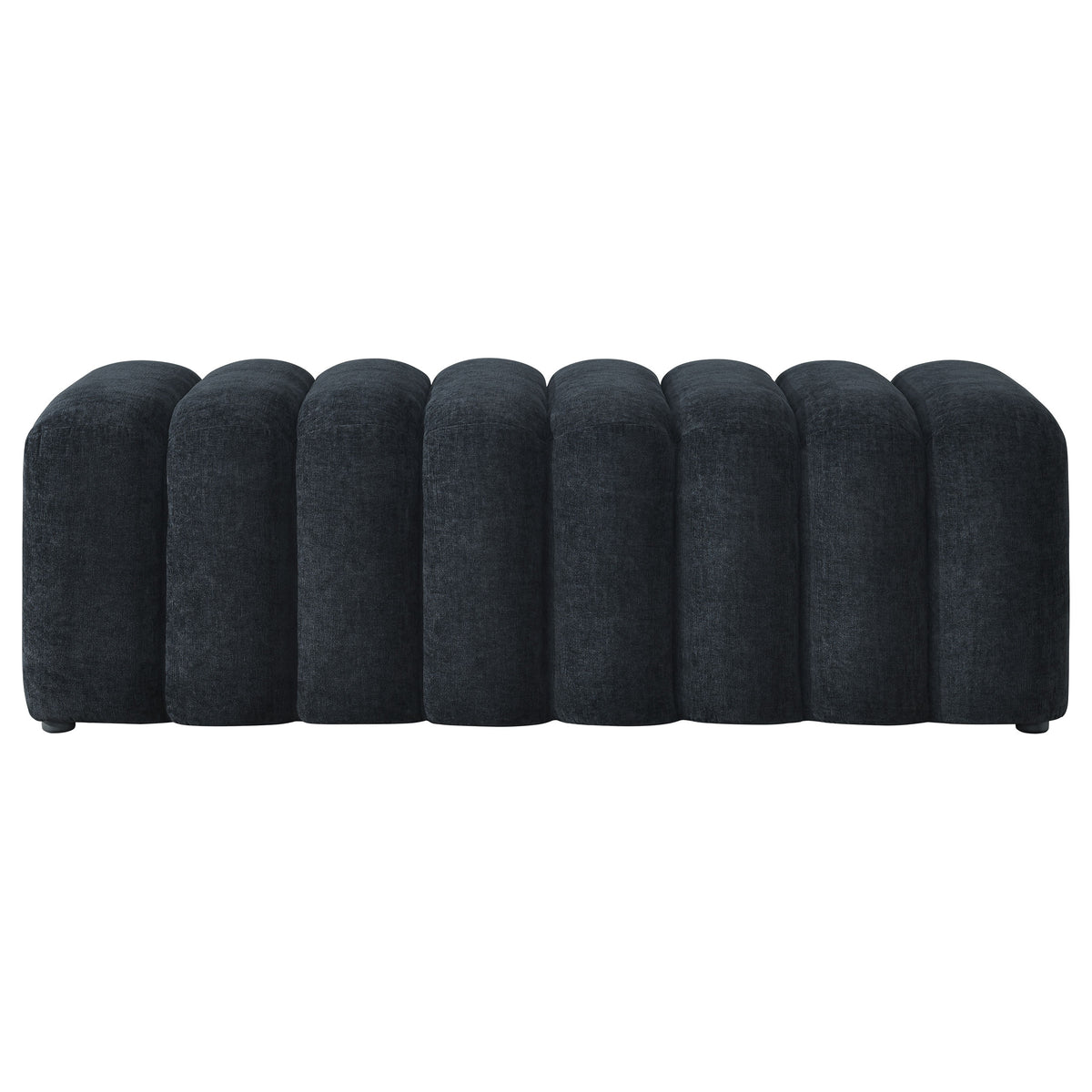 Summer Upholstered Channel Accent Bench Black