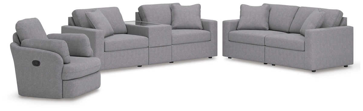 Modmax 3-Piece Sectional Sofa, 2-Piece Sectional Loveseat and Swivel Glider Recliner
