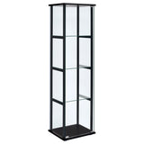 Cyclamen 4-tier Clear Glass Curio Display Cabinet Black