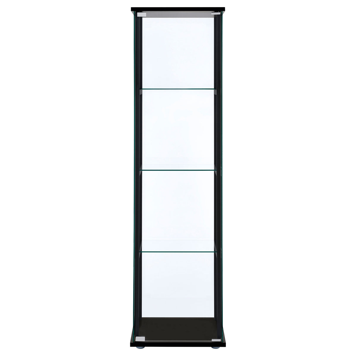 Cyclamen 4-tier Clear Glass Curio Display Cabinet Black